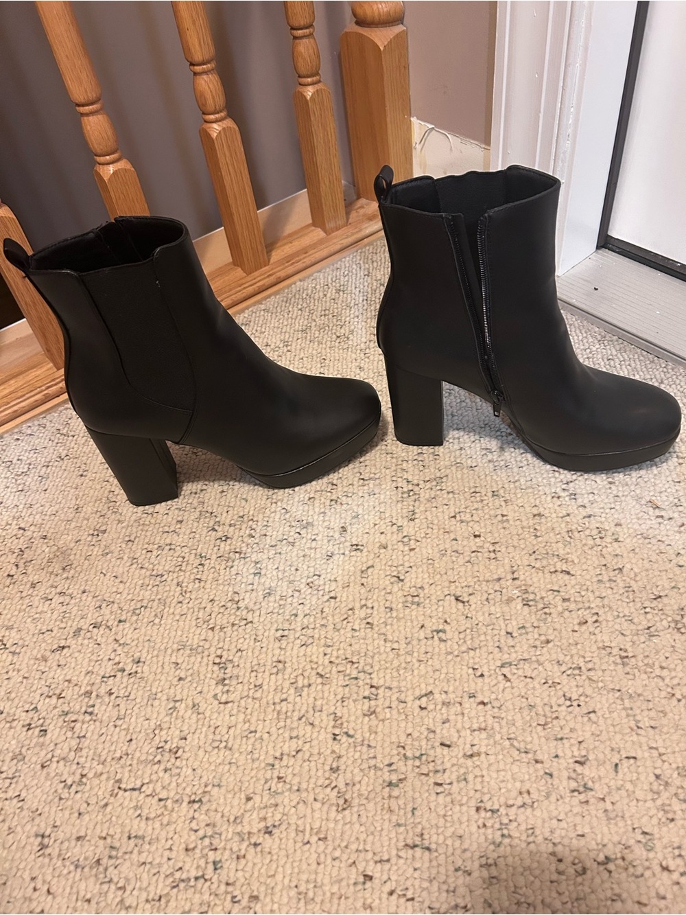 MIA Black Chunky Heel Ankle Booties